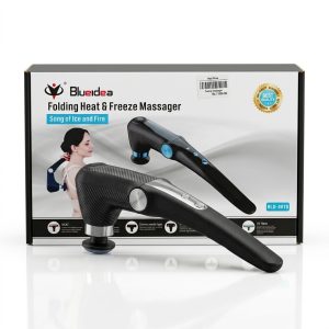 Blueidea BLD-8810 Folding Heat & Freeze Massager Gun – Portable Deep Tissue Muscle Recovery Massage Gun with Heat & Cold Therapy