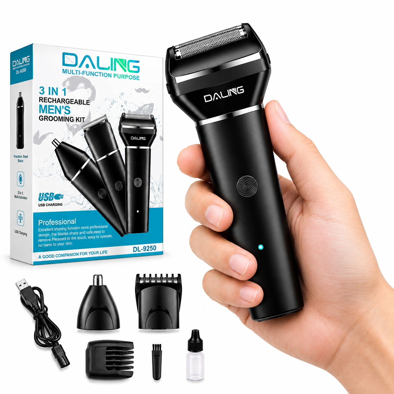 Daling DL-9250 3-in-1 Grooming Kit Electric Shaver, Trimmer - Image 4