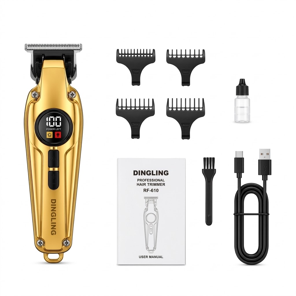 DINGLING RF-610 Professional Hair Trimmer Rechargeable Clipper - Image 4