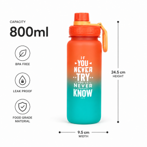 Premium A-275 800ml Leakproof Water Bottle | BPA-Free Reusable Sports Bottle with Measurement Scale - Image 4