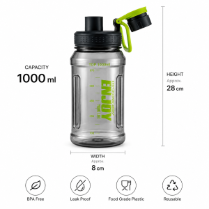 PRIMIUM A-266 Sports Water Bottle with Straw & Handle – 1000ML BPA-Free Leak-Proof Water Bottle - Image 6