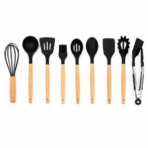 Alternative view of Premium Silicone Kitchen Utensil Set with Wooden Handles & Storage Holder – Non-Stick Cooking Tools