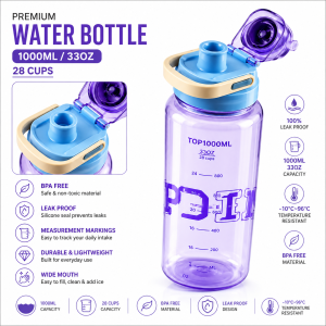 Premium A-297 Sports Water Bottle with Straw & Carry Handle | Leak-Proof BPA-Free Water Bottle - Image 6