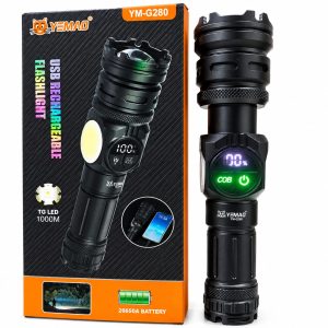 Yemao YM-G280 USB Rechargeable Flashlight with Side COB Light price in Pakistan
